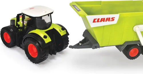 Vista 3 de Dickie Toys 203739004 - CLAAS Tractor con remolque - CLAAS Tractor de con rueda libre, interior, luces, sonido, piezas móviles y remolque