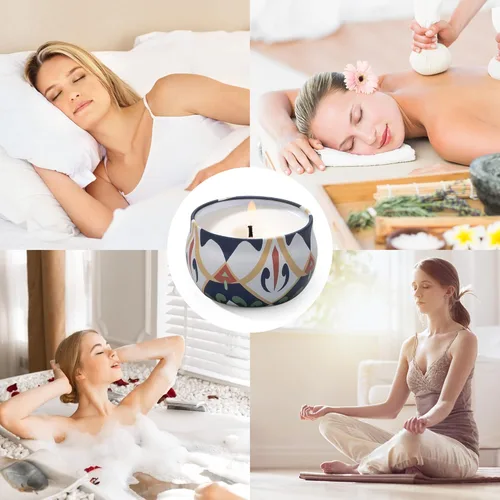 Vista 7 de Velas perfumadas, 9 paquetes de velas de 2.5 onzas, velas de soja perfumadas para el hogar, juego de velas de aromaterapia para aliviar el estrés