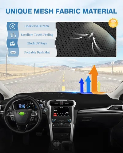 Vista 553 de FIILINES - Cubierta para tablero, accesorio para tablero de malla antideslizante, parasol sin reflejos y protector compatible con Toyota Tundra