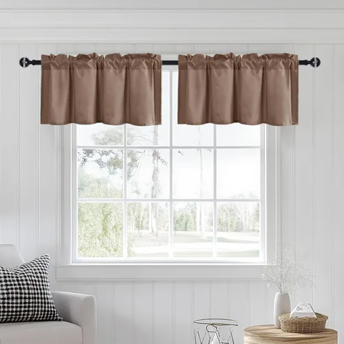 Vista 50 de JIUZHEN Cortinas de cenefa para cocina, cenefas para ventana de sala de estar/sótano, cortinas de ventana de baño, aislamiento térmico, paneles