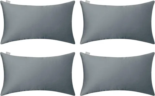 Vista 86 de Thmyo - Paquete de 4 fundas de almohada decorativas de 100 % algodón para lumbar, cómodas, sólidas, para Navidad/Halloween, fundas de cojín Blanco