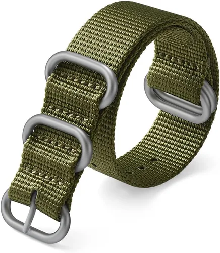Correas de reloj Correa de nailon balístico militar con hebilla pesada plateada de gama alta elección de ancho 0.709 in, 0.787 in, 0.866 in o