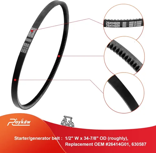 Vista 4 de Roykaw Kits de correa de transmisión de embrague y correa de generador de arranque compatibles con EZGO TXT/Medalist 4 Cycle Gas 350cc/295cc 1994-up