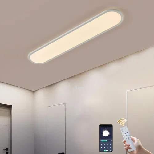 Vista 10 de Ganeed Lámpara de techo LED regulable de 39.4 pulgadas, lámparas de techo largas de alto brillo, 3000-6000 K seleccionables, moderna, ultrafina
