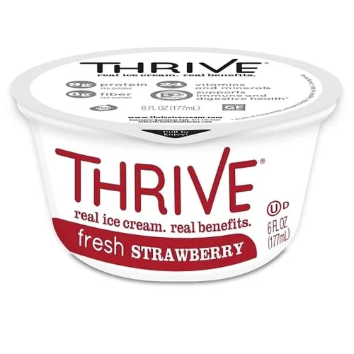 Thrive Frozen Nutrition, helado de fresa fresca, tazas de 6 onzas (24 unidades)