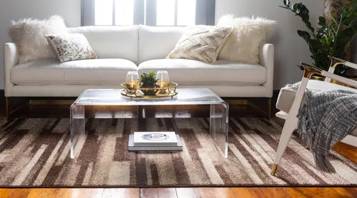 Vista 5 de Rugs.com Equinox Collection - Alfombra baja marrón de 2 x 3 pies perfecta para entradas, cocinas, rincones de desayuno, piezas de acento