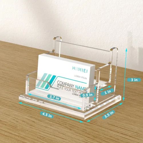 Vista 6 de HIIMIEI Exhibición de tarjetas de visita acrílicas, múltiples tarjeteros para oficina, hogar, restaurante, 2 ranuras, 2 niveles