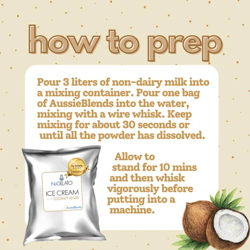 Vista 6 de AussieBlends Mezcla de helado vegano de coco para helado suave, helado, helado enrollado, base de helado de nitrógeno líquido y más, a base