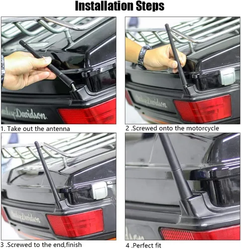 Vista 7 de Repuesto de antena corta de motocicleta de 7 pulgadas para Harley Davidson Touring Electra Glide Ultra Classic 1989-2022, goma flexible