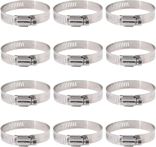 Vista 16 de Pinzas de abrazadera de manguera de engranaje helicoidal ajustables [8 a 0.472 in], kit surtido de abrazaderas para tubería de combustible, acero