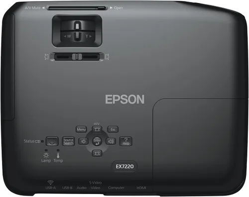 Vista 3 de Epson EX7220, WXGA Widescreen HD, inalámbrico, brillo de color de 3000 lúmenes, brillo blanco de 3000 lúmenes, proyector 3LCD