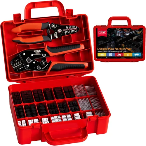 Vista 12 de PEBA Herramienta de Crimpado y Kit de Conectores JST – 14 Tipos de Conectores JST-SM de 2.5 mm y Pines de Crimpar, Carcasas y Contactos JST