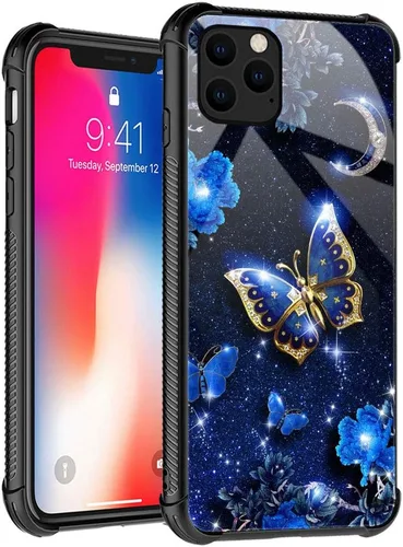 Funda compatible con iPhone 12 Mini, diseño de mariposa en el espacio, compatible con funda para iPhone 12 Mini, para niñas y mujeres, a prueba de