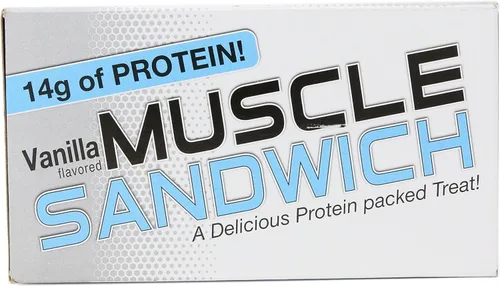 Vista 3 de Muscle Foods Muscle Sandwich, mantequilla de maní y vainilla, 12 unidades de peso neto, 2.0 onzas