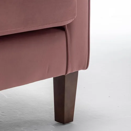 Vista 79 de Sillón clásico con marco de madera de abedul y cómodos reposabrazos enrollados, sillones para sala de estar, dormitorio y decoración de oficina