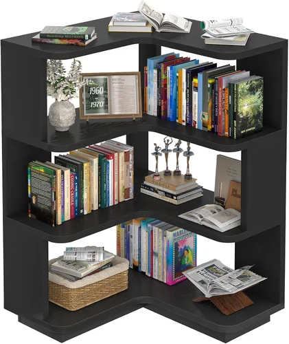 Vista 11 de Armocity Estantería de Libros de Esquina - Estantería de Libros de Esquina de 6 Niveles Etagere con Deflector, Estante de Exhibición Independiente