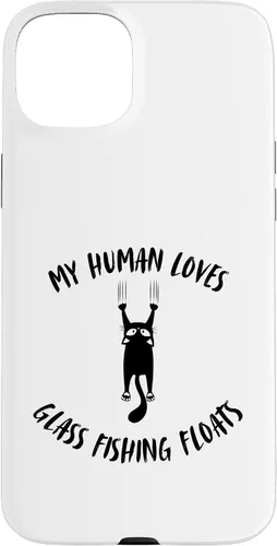 Vista 9 de iPhone 16 My Human Loves Glass Fishing Floats - Cat Parent Hobby Lover Case