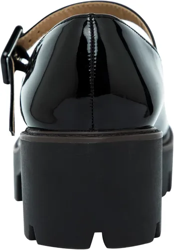 Vista 2 de Zapatos de vestir Oxford con correa de tobillo y punta redonda para mujer Mary Janes con plataforma de tacón bajo