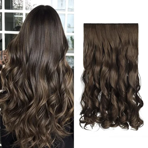 Vista 18 de REECHO Extensiones de cabello rubio, 20 pulgadas, extensiones de cabello grueso y largo con clip, extensiones de cabello sintético suave natural