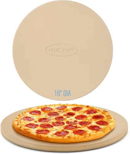 Vista 13 de UNICOOK - Piedra redonda para hornear pizza, 10", 12", 14", 15", 16", para horno y parrilla