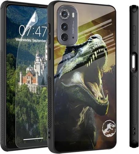 Vista 35 de Funda para Motorola Moto Edge 2022, cubierta trasera de vidrio templado con protector de pantalla, funda protectora a prueba de golpes para Motorola