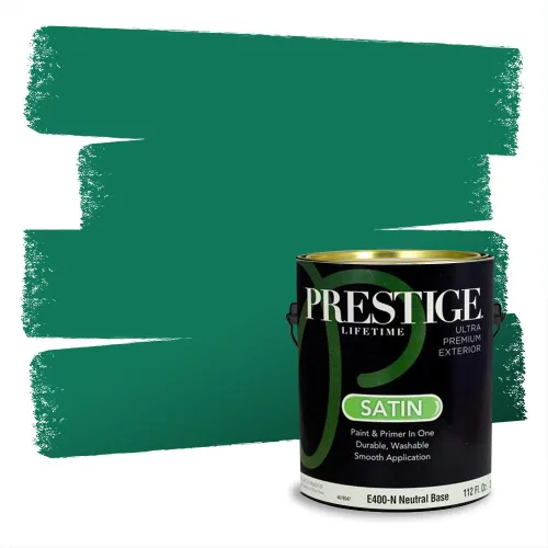 Vista 209 de Prestige Paints - Pintura exterior e imprimación en uno, 1 galón, plano, compatibilidad comparable con el color menta «Whipped Mint» de Behr