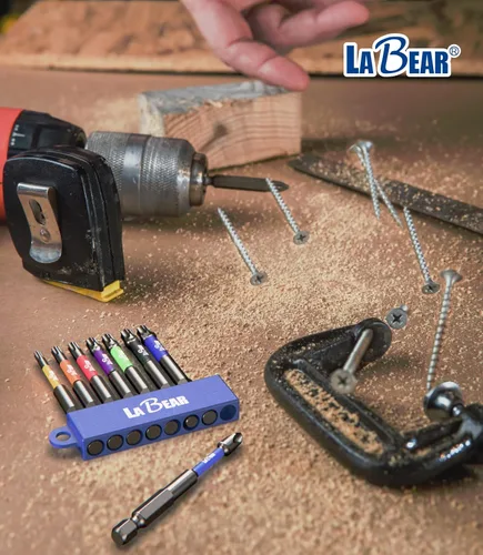 Vista 7 de LaBear Juego de 8 brocas de torsión de potencia de 2.95 pulgadas de largo T10 - T40 Star & Phillips PH2, magnético, vástago hexagonal de 1/4