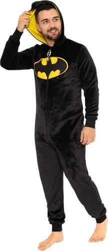Vista 4 de DC Comics Pijama de Batman para hombre Mameluco para adultos Tallas S a XXL