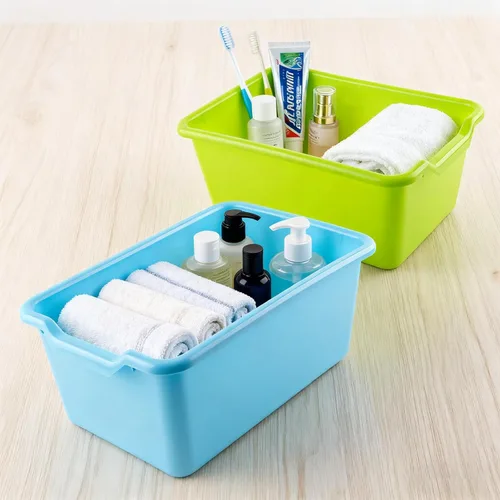 Vista 5 de 16 cubos de plástico a granel para organización del hogar, cubos apilables frontales para libros, contenedores de almacenamiento de juguetes