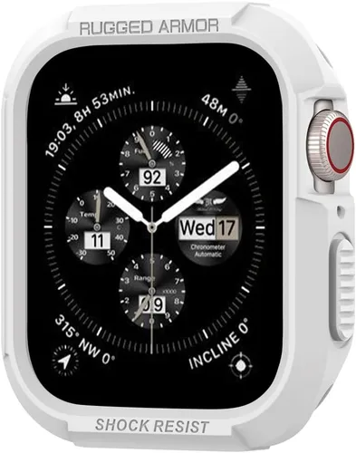 Vista 10 de Spigen Rugged Armor - Carcasa diseñada para Apple Watch Series SE3/9/8/SE2/7/6/SE/5/4 45mm/44mm, cubierta duradera de TPU - Negro