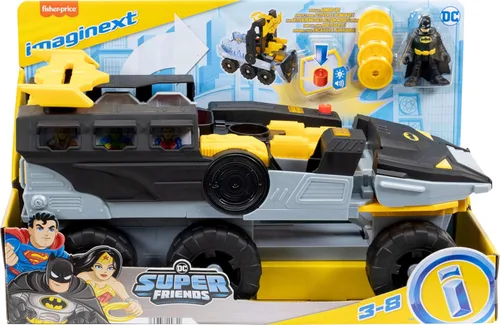 Vista 6 de Fisher-Price Imaginext DC Super Friends Batman Juguete Bat-Tanque Transformable con Luces, Sonidos y Figura para Juego de Simulación, Niños de 3+