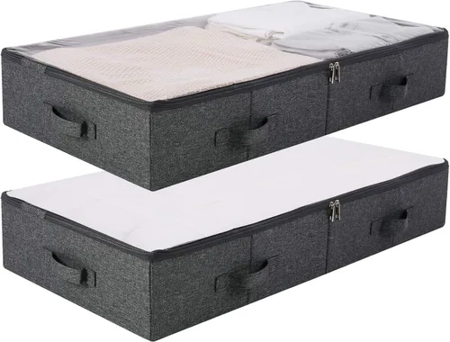 Vista 8 de iwill CREATE PRO 80 cm (31.5") de largo con tapa visible contenedores de almacenamiento debajo de la cama espaciosos para zapatos, mantas, juguetes