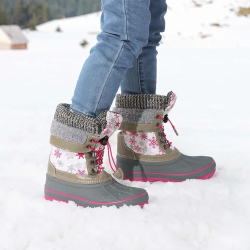 Vista 5 de DREAM PAIRS Botas de nieve, impermeables, con aislamiento, de invierno, para niño y niña