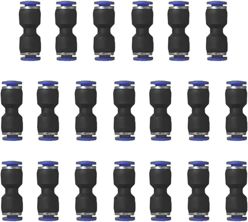 Vista 16 de 5 piezas de conector reductor de tubo en T neumático de 5 mm x 5 mm x 5 mm de 3 vías, conector de acoplamiento rápido de empuje en T