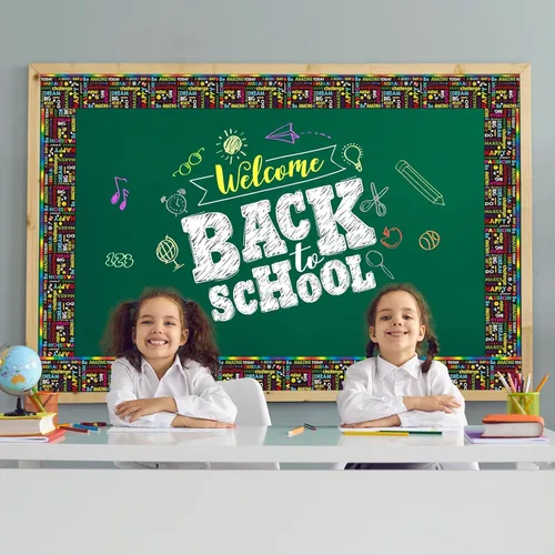 Vista 6 de Pajean Bordes de tablón de anuncios con cita inspiradora de 98.4 pies, impermeable, borde motivacional, autoadhesivo, mentalidad de crecimiento