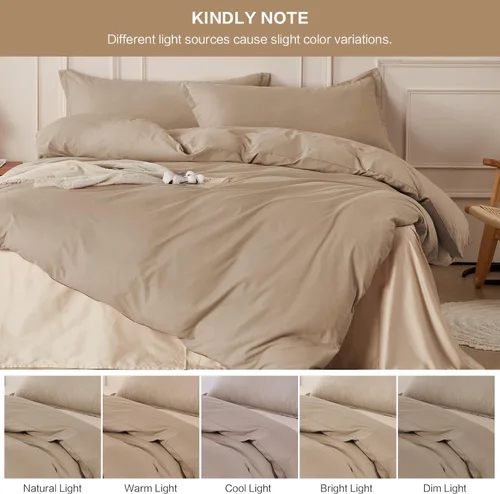 Vista 298 de SAPHREAS Juego de funda de edredón de algodón, tamaño King, a cuadros color gris oscuro y gris, geométrico, 3 piezas, 1 funda de edredón y 2 fundas