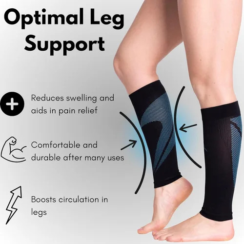 Vista 3 de CompressionZ Calf Compression Sleeves for Men & Women Running Shin Splint Support - Footless Socks Varicose Pain Relief