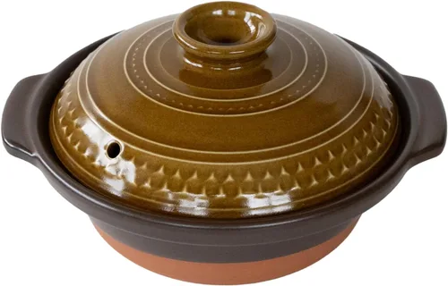 Banko Ware 32761 Clear AKARI Earthenware Pot, For One Person Size 6, S, 24.7 fl oz (700 ml), Microwave Oven, Direct Fire, Brown, Made in Japan