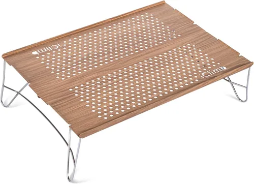 Vista 16 de iClimb Mini mesa plegable individual ultraligera y compacta para mochileros, camping, senderismo, playa, picnic (azul - S)