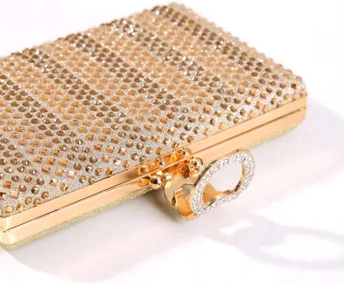 Vista 6 de Dreubea Bolso de mano brillante para mujer con diamantes de imitación