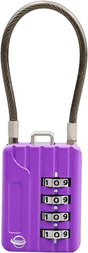 Vista 22 de Cable de 4 dígitos con combinación de cerraduras de 4.7 pulgadas para casillero de gimnasio escolar, casco, archivadores, caja de herramientas