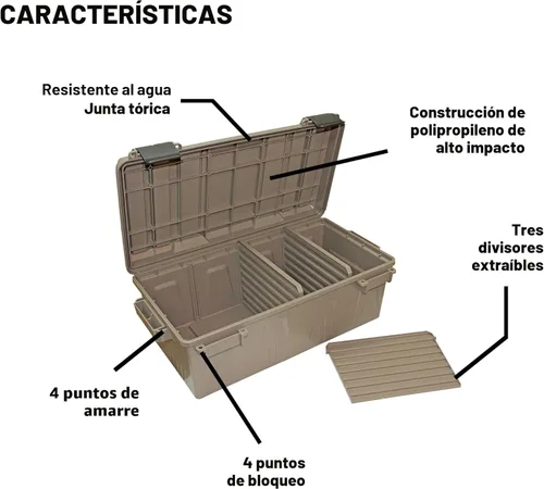 Vista 6 de MTM ACDC30, Caja de utilidades de munición dividida, resistente al agua, apilable, cierre de presión, fabricada en EE. UU., color tierra oscura