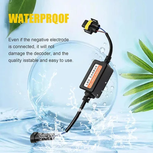 Vista 5 de 2 piezas de decodificador de luz LED para auto, H11/H8/H9, bombilla LED antiparpadeo, arnés de cancelación de código de error, decodificador Canbus