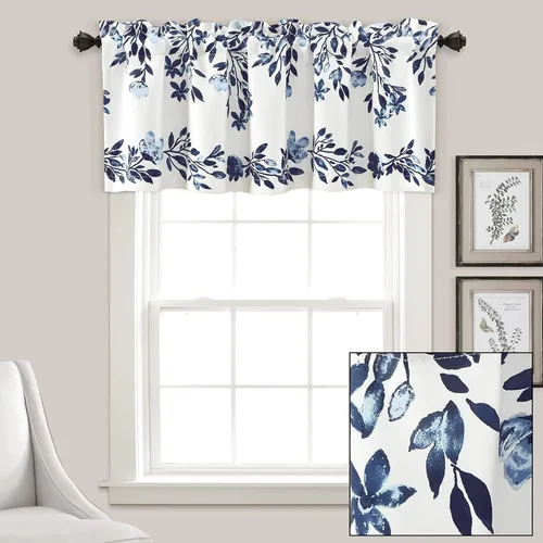 Vista 7 de Lush Decor Tanisha Cenefa de cortina – Filtrado de luz, estampado floral de vid, hermoso, moderno, elegante decoración del hogar – 52 pulgadas