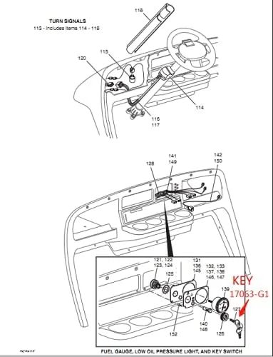 Vista 5 de GREEN MARKET Accesorios para carrito de golf, 2 llaves de encendido de repuesto para EZGO G&E (1981-up) #17063-G1