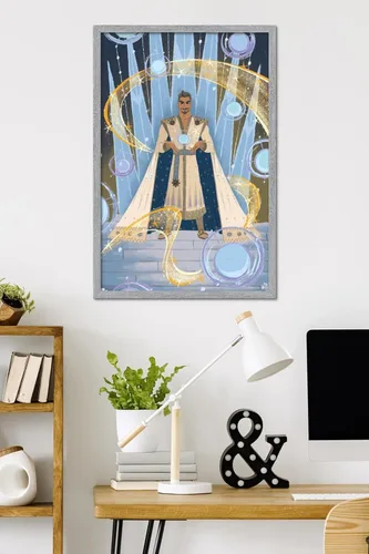 Vista 35 de Trends International Disney Wish - Póster de collage 4 (King Magnifico), póster de pared, 14.72 x 22.37 pulgadas, versión enmarcada de madera