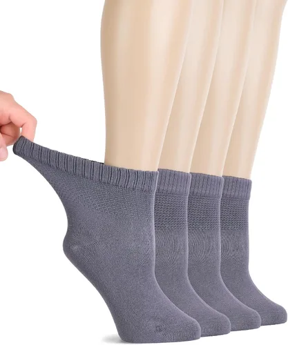 Vista 11 de Hugh Ugoli - Calcetines diabéticos para mujer de Rayón derivado de bambú, suaves, de tobillo, delgados, anchos, sueltos, parte superior sin uniones