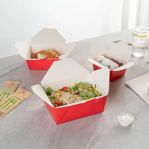Vista 283 de Restaurantware Bio Tek - Cajas para llevar de 30 onzas, 200 loncheras para llevar, cierre de tabulación, resistentes al calor, desechables, de papel