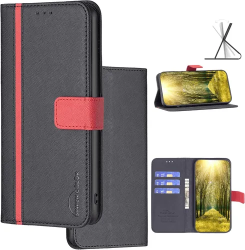 Funda compatible con Nothing Phone 1, piel sintética, compatible con Nothing Phone One (A063), protección con cierre magnético, funda de cartera