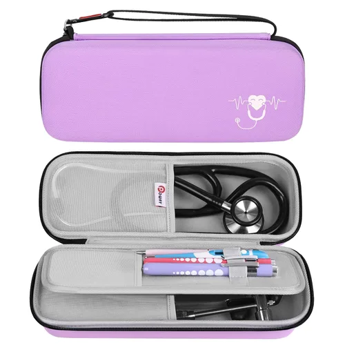 Estuche de transporte para estetoscopio, estuche rígido para estetoscopio compatible con 3M Littmann Classic III, Cardiology IV Diagnostic,
